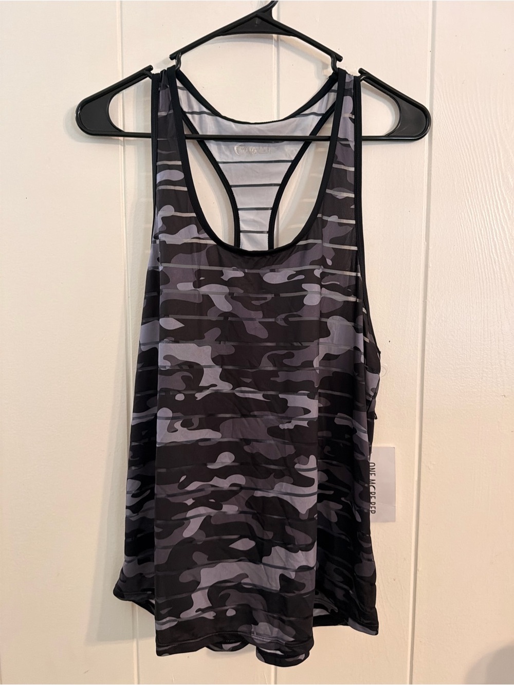 Women’s Grey Camo Strappy Racerback Tank Top